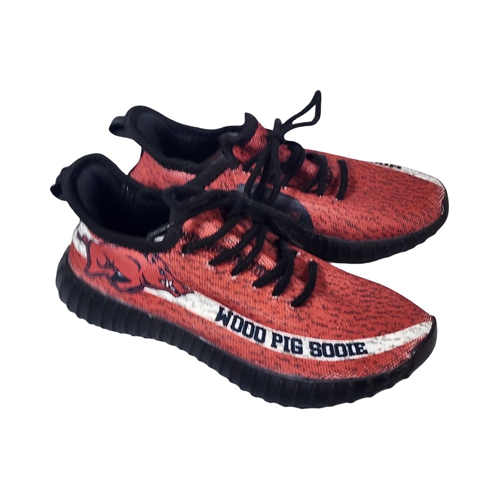 Arkansas Razorbacks Woo Pig Sooie Red Black Sneakers Mens 7 Womens 8.5